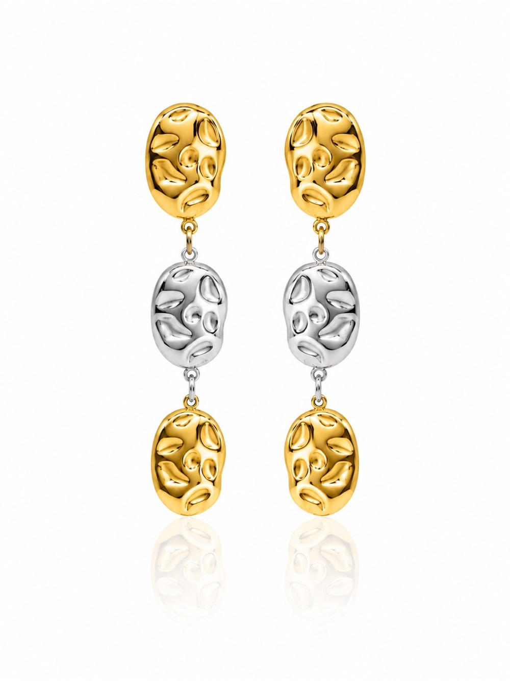Mixed Metal Drop Earrings
